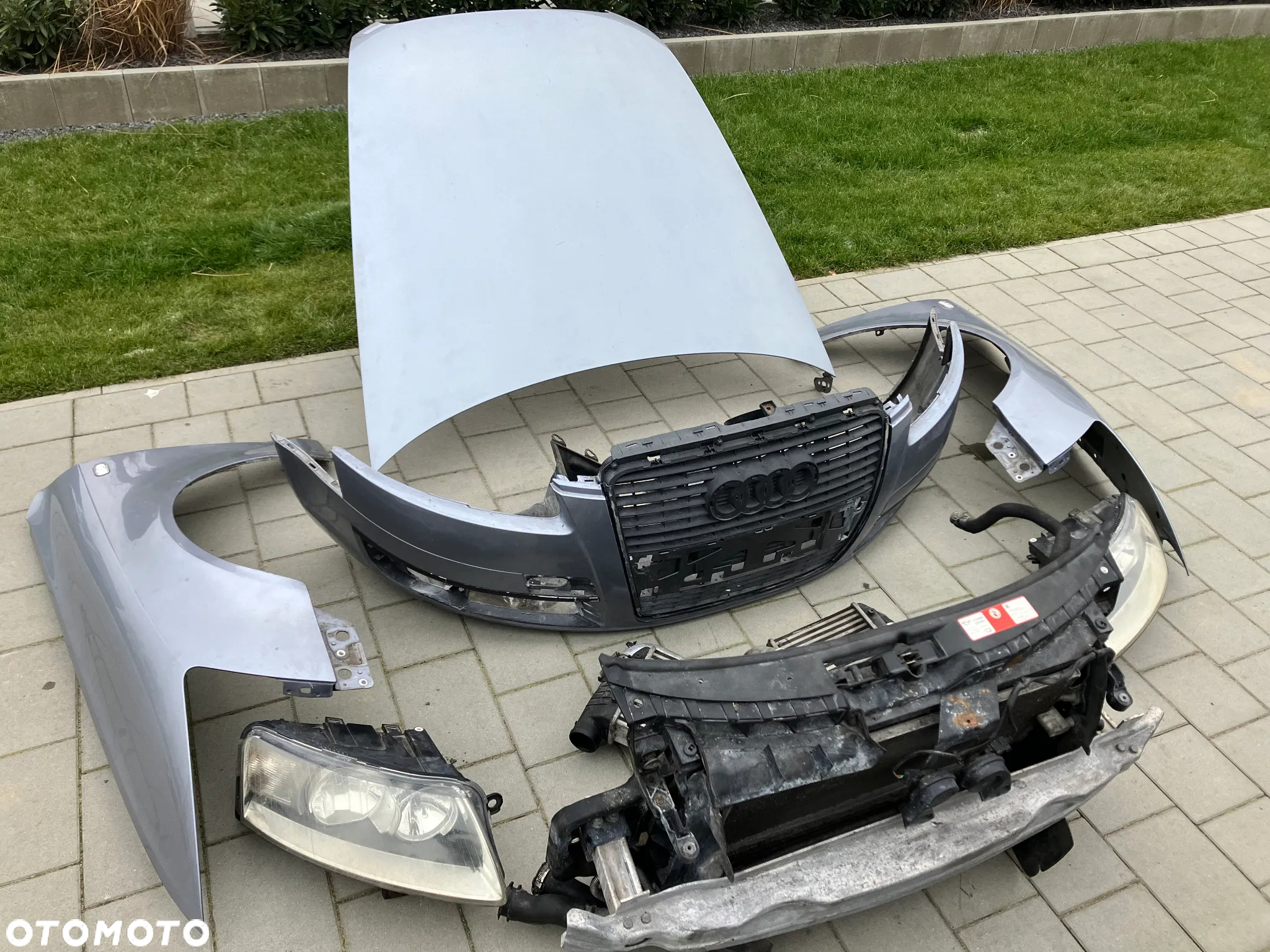KOMPLETNY PRZÓD LY7H AUDI A6 C6 2.7TDI 3.0TDI MANUAL PRZED LIFT EUROPA MASKA BŁOTNIK PAS PRZEDNI CHŁODNICE ZDERZAK LAMPY BŁOTNIKI LAMPA PRAWA LEWA - 2