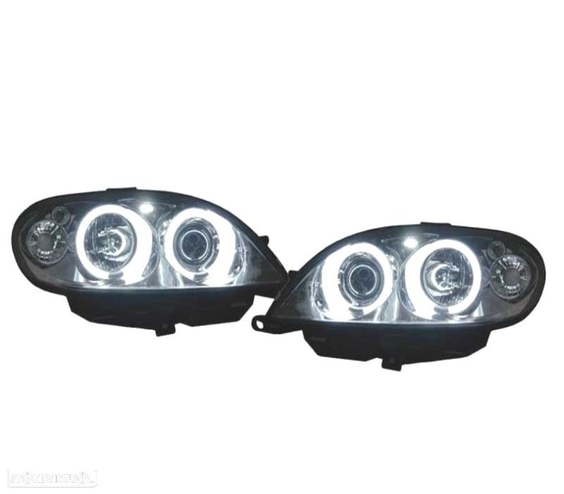 FARÓIS ANGEL EYES CCFL CITROEN SAXO 00+ CROMADO - 2