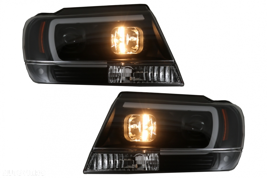 Faruri LED compatibil cu Jeep Grand Cherokee (1999-2004) Tube Light Negru - 2
