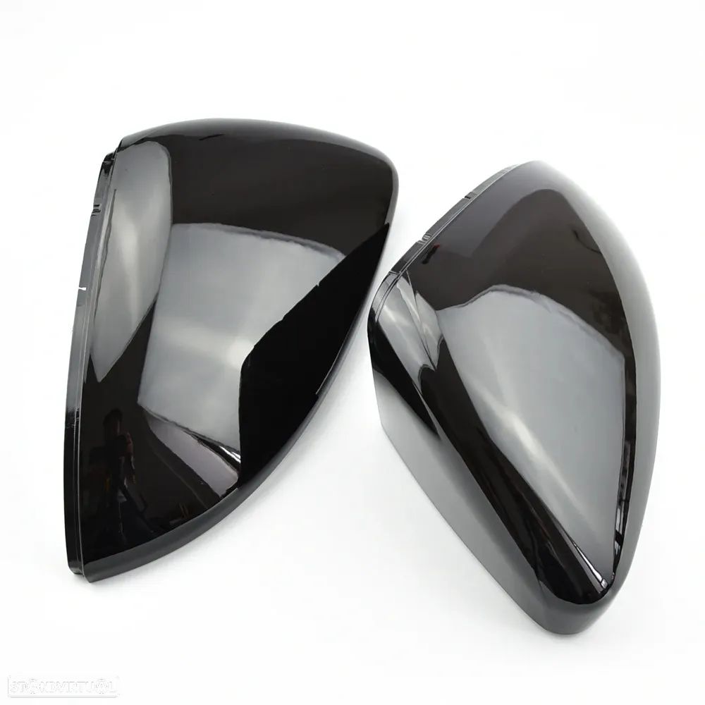 Capas / carcaça de espelhos preto piano brilhante em plástico para VW Golf 7, 7.5 2012-2020 - 2