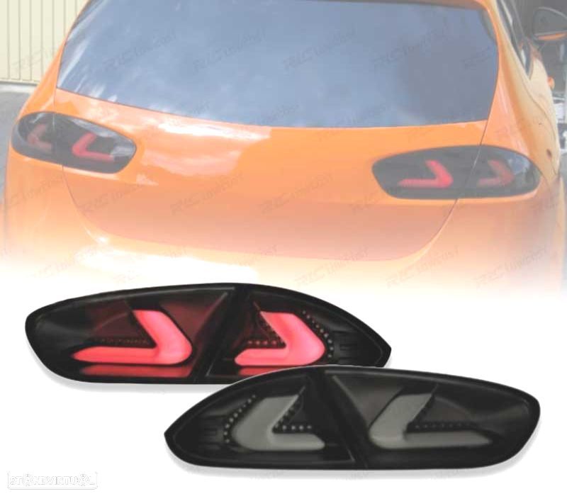 FAROLINS SEAT LEON II 09-13 CARDNA FULL LED PRETO FUMADO - 1