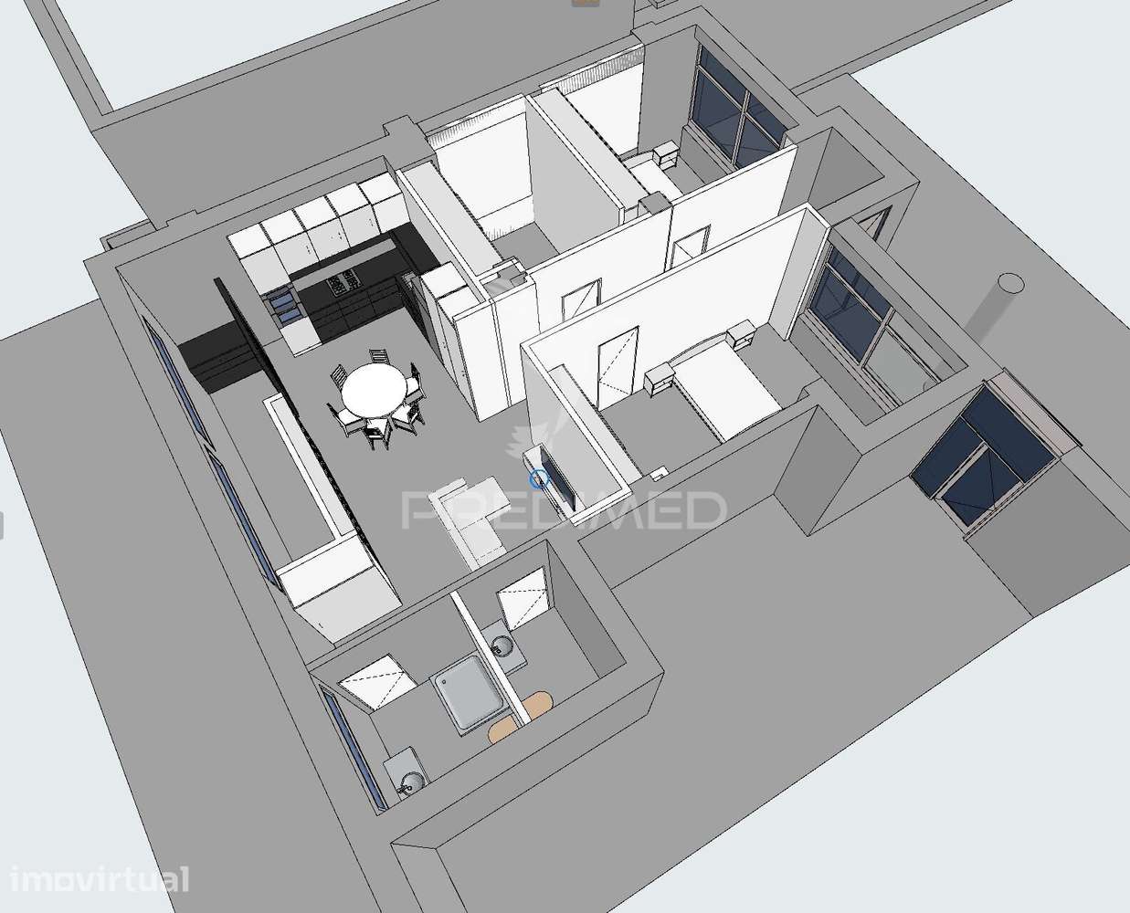 T2+1 Moderno, Mobilado e Equipado | Design Contemporâneo e Pronto a... - Grande imagem: 2/19