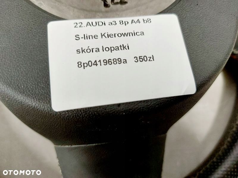 audi a3 8p a4 b8 s-line kierownica skóra łopatki - 10