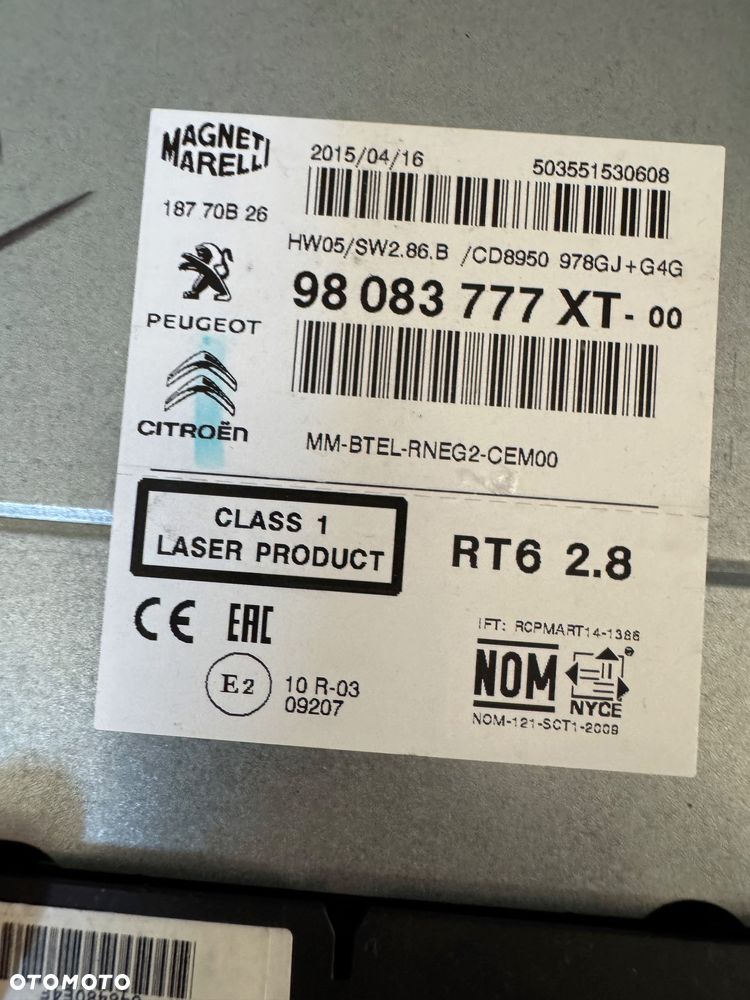 NAWIGACJA CITROEN PEUGEOT FIAT RT6 KAMERA 98039693xn 98034632xt 96785064ZD 98067080XT 98083777XT - 3