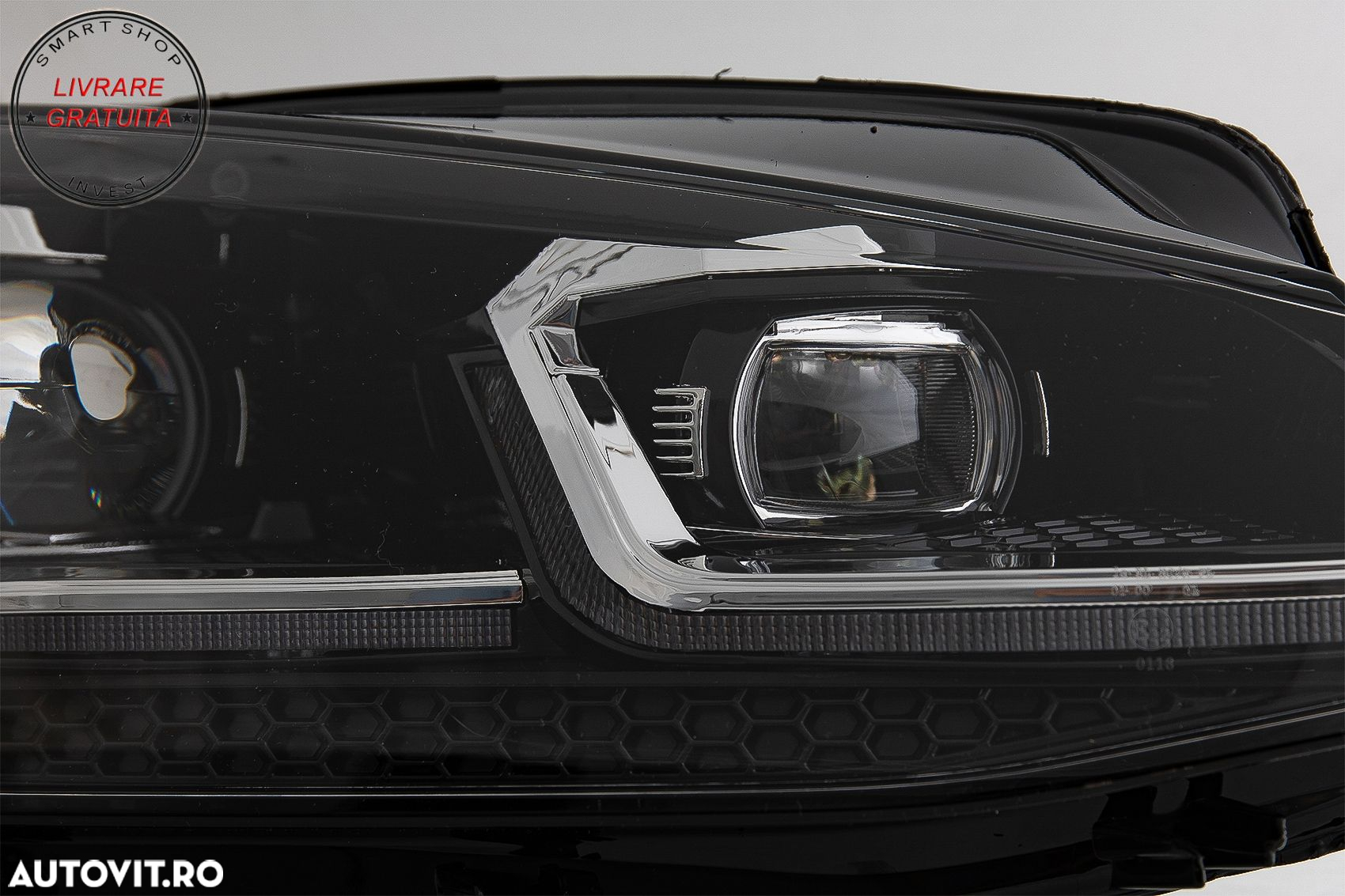Faruri LED VW Golf 7.5 VII Facelift (2017-up) cu Semnal Dinamic- livrare gratuita - 9