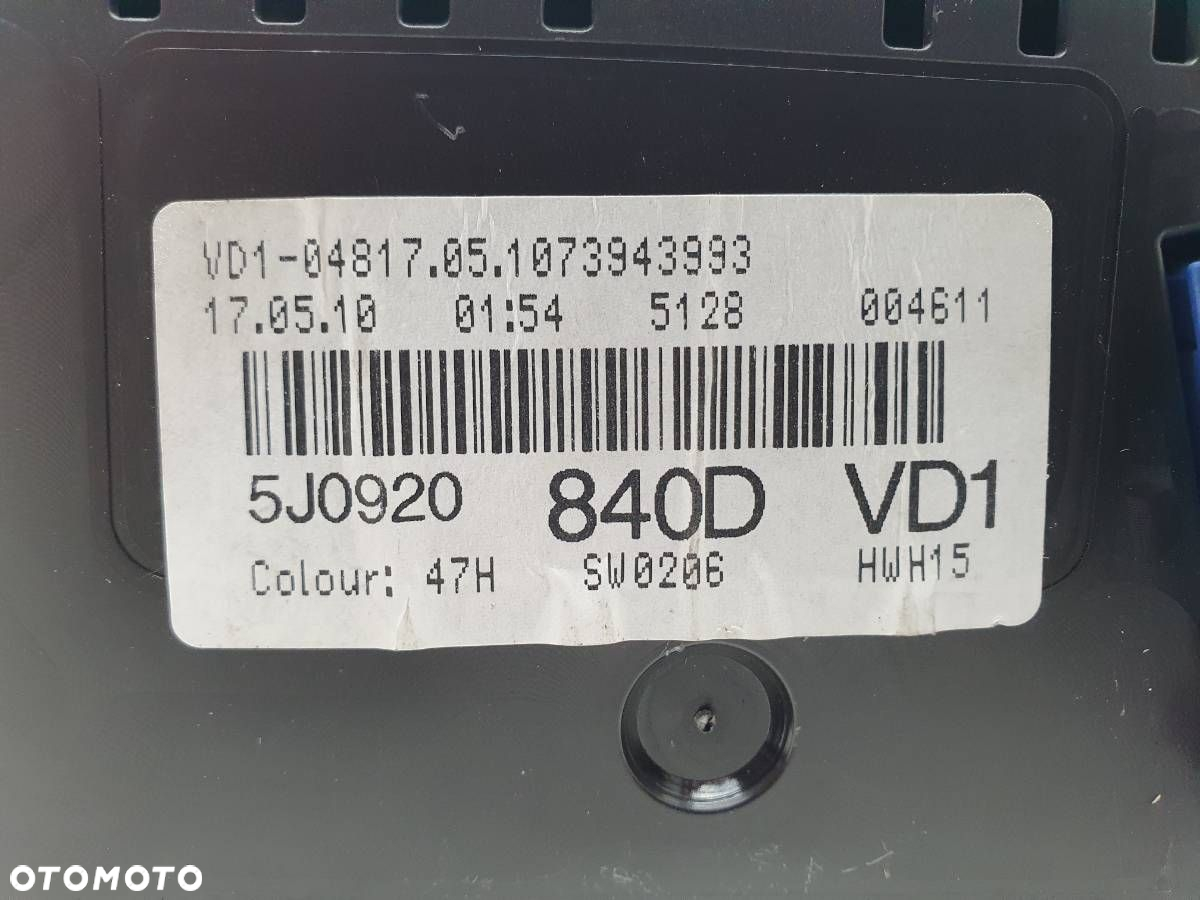 LICZNIK 1.6 TDI SKODA FABIA II EUROPA 5J0920840D - 8