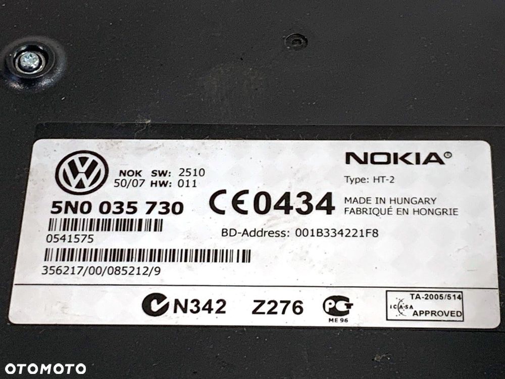 MODUŁ BLUETOOTH  VW GOLF PLUS V (5M1, 521) 2004 - 2013 1.9 TDI 77 kW [105 KM] olej napędowy 2005 - - 4