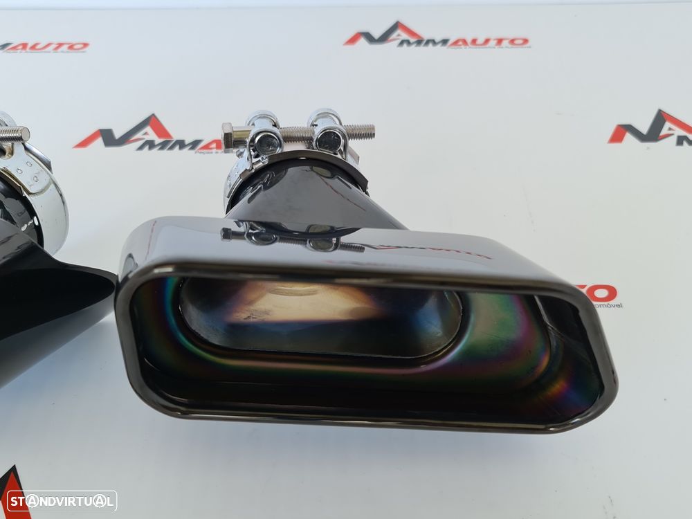 Ponteiras BMW Série 5 F10 F11 F18 Preto Brilho - 4