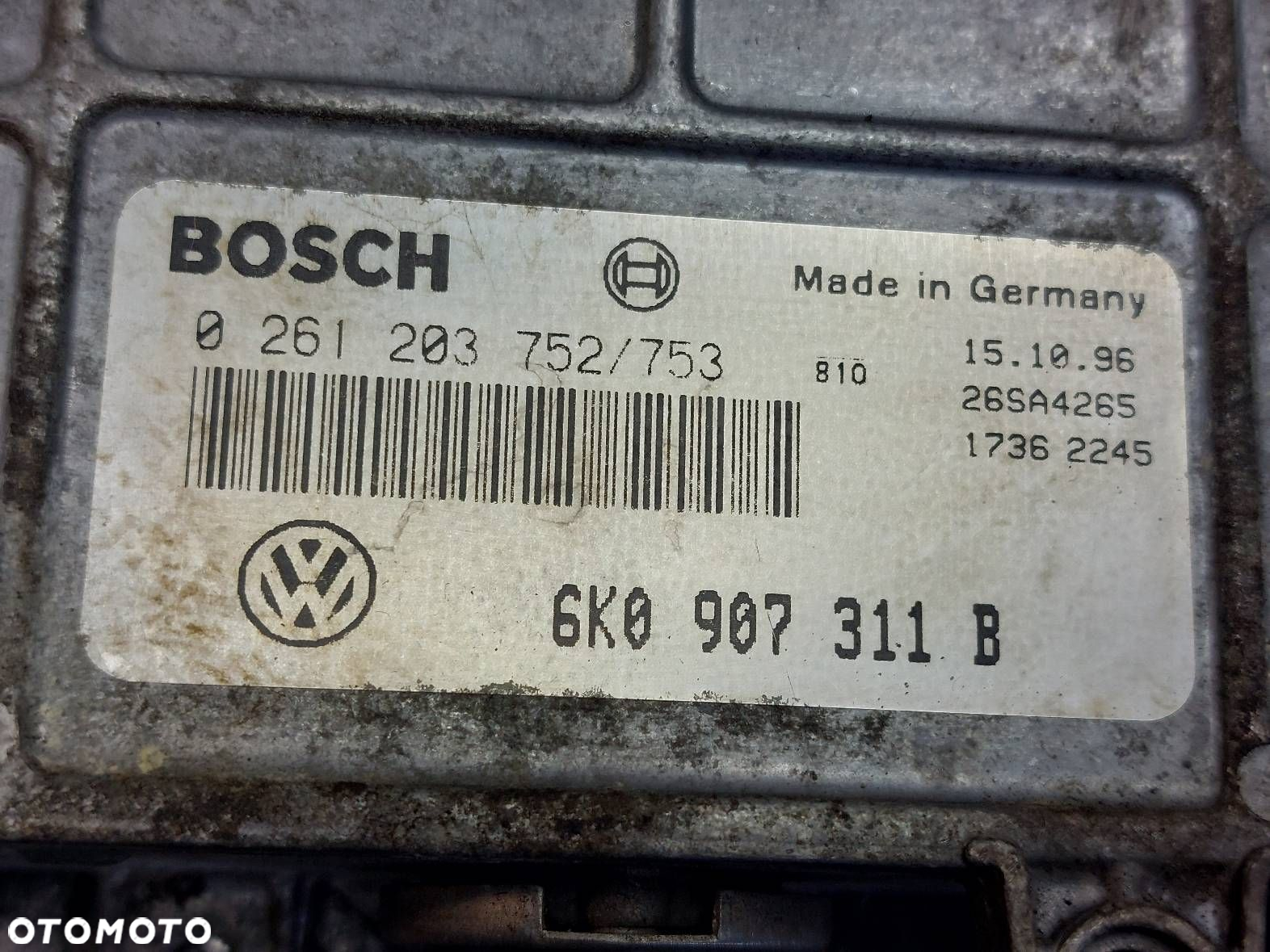 ZESTAW STARTOWY SEAT CORDOBA I 1.6 8V 6K0907311B 0261203752 - 2