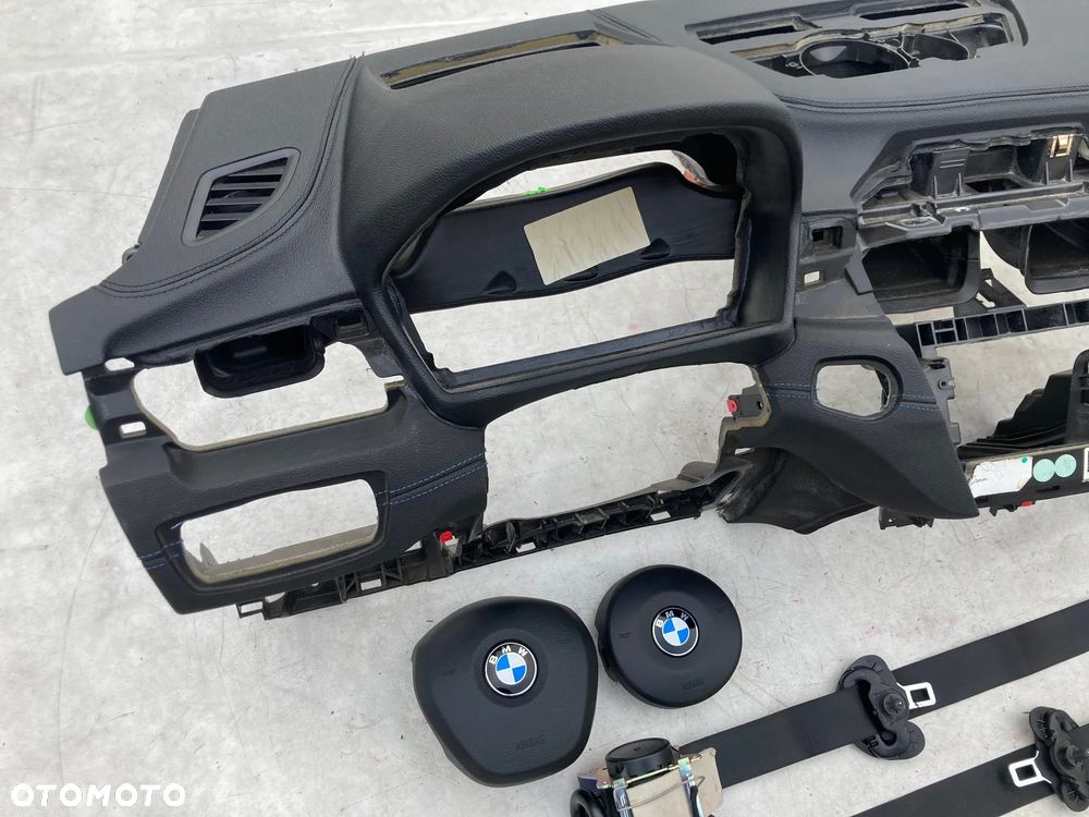 BMW X1 F48 X2 F39 DESKA KONSOLA KOKPIT PULPIT PÓŁKA PARAPET PODUSZKI POWIETRZNE KIEROWCY PASAŻERA AIRBAG PASY PAS SZYTA NIĆ SKÓRA na wymianę od RĘKI Raz2 !!! - 4