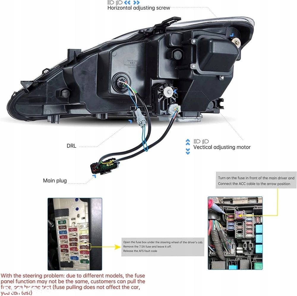 reflektor lampa kpl led black lexus is 200 220 250 350 isf ii 2 2006-2013 - 15
