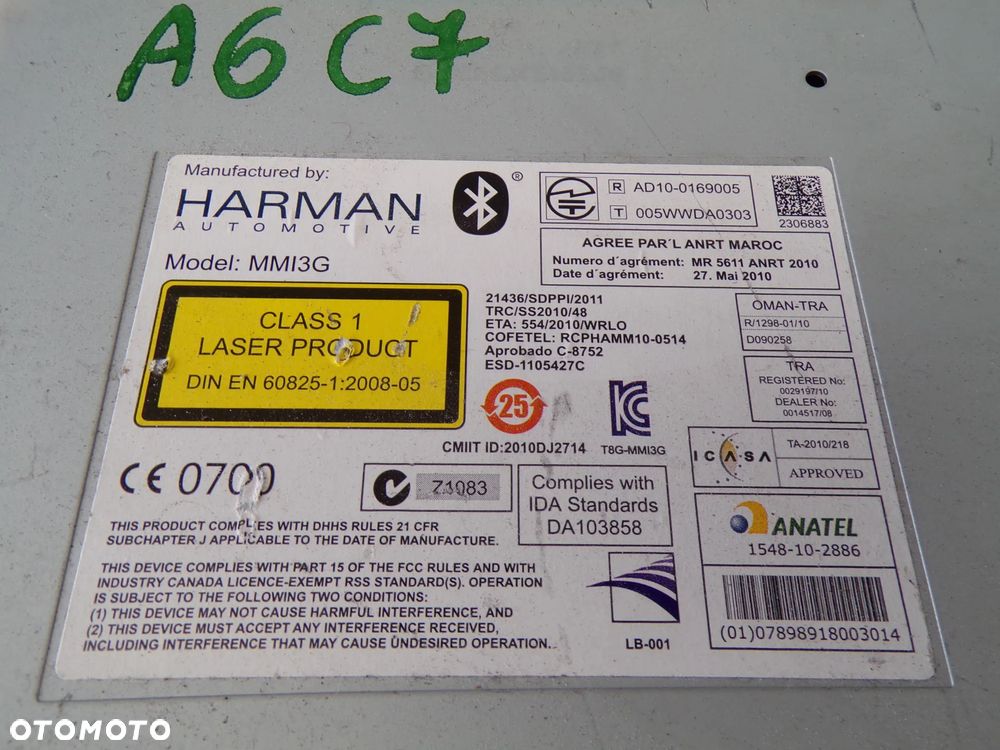RADIO NAWIGACJA CZYTNIK AUDI A6 C7 MMI3G - 3