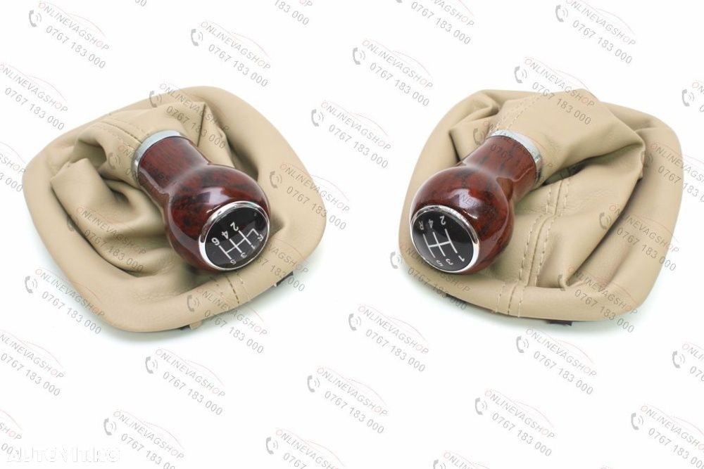 Manson negru/crem nuca schimbator Mahon pt VW Passat 3BG in 5/6 viteze - 5