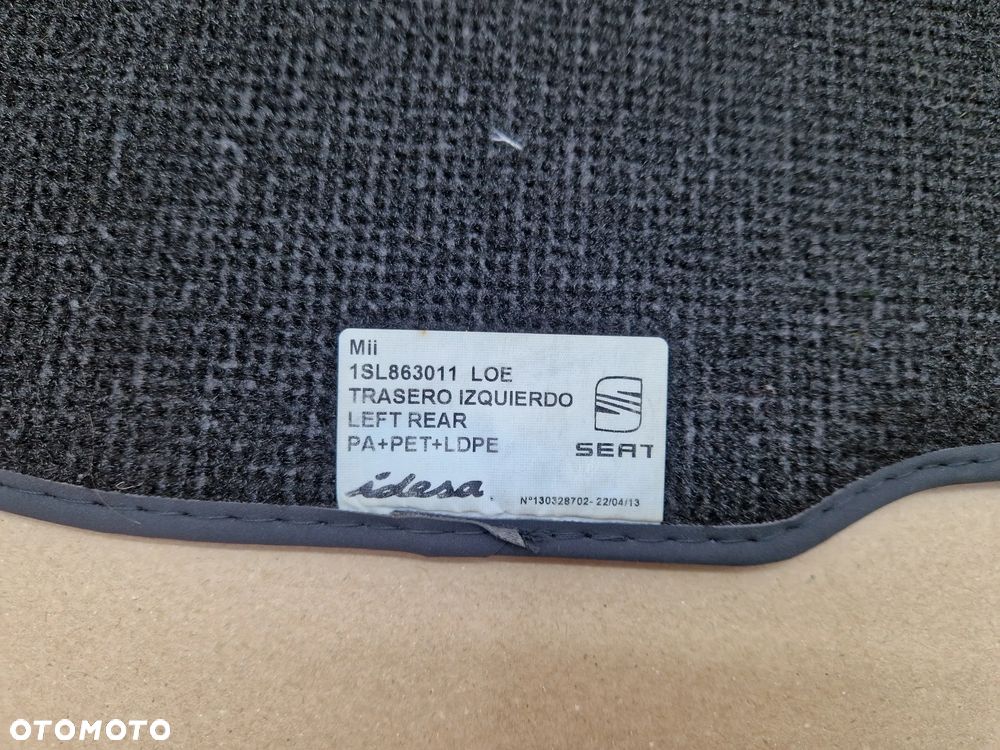 DYWANIKI WELUROWE TYŁ SEAT MII VW UP CITI GO 1S 1SL863011 - 4