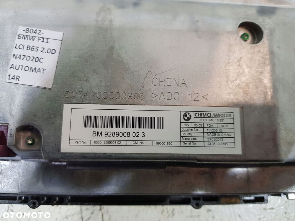 wyświetlacz ekran nawigacji 9289008 bmw seria 5 f10 f11 lift eur 10.25'' - 12