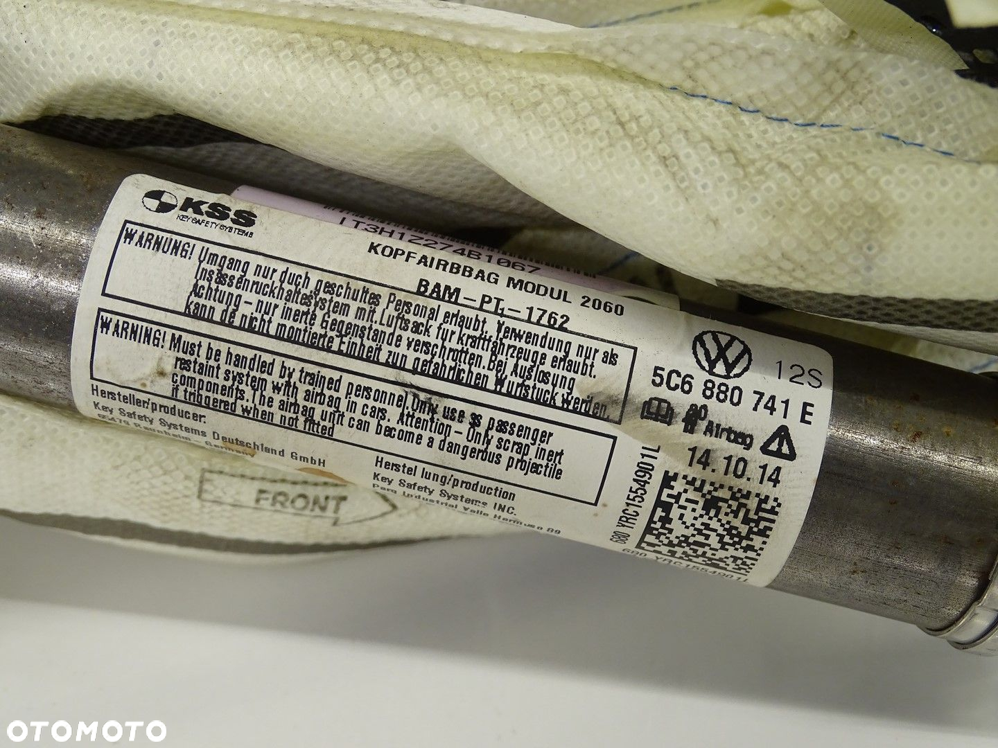 KURTYNA PODUSZKA AIRBAG LEWA KIEROWCY VW JETTA VI 6 5C 5C6880741E - 3