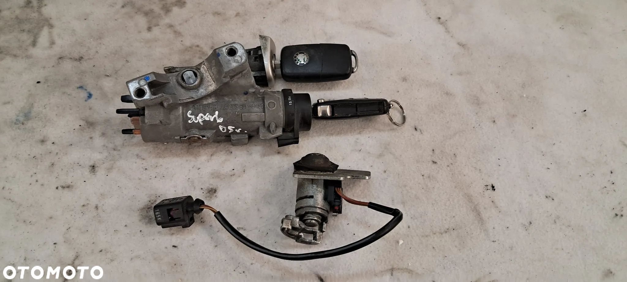 Stacyjka Klucz Wkładka Komplet Skoda Superb I 4B0905851M 3U0827573 1J0959753DA - 1