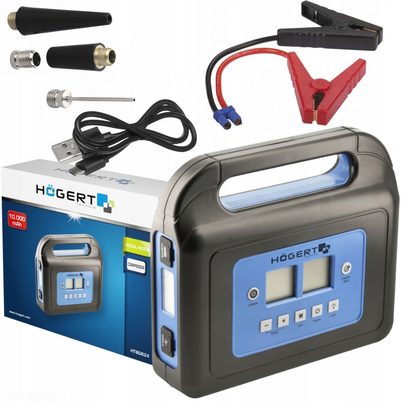 HOEGERT STARTER URZĄDZENIE ROZRUCHOWE 400A KOMPRESOR POWERBANK HT8G624 - 1
