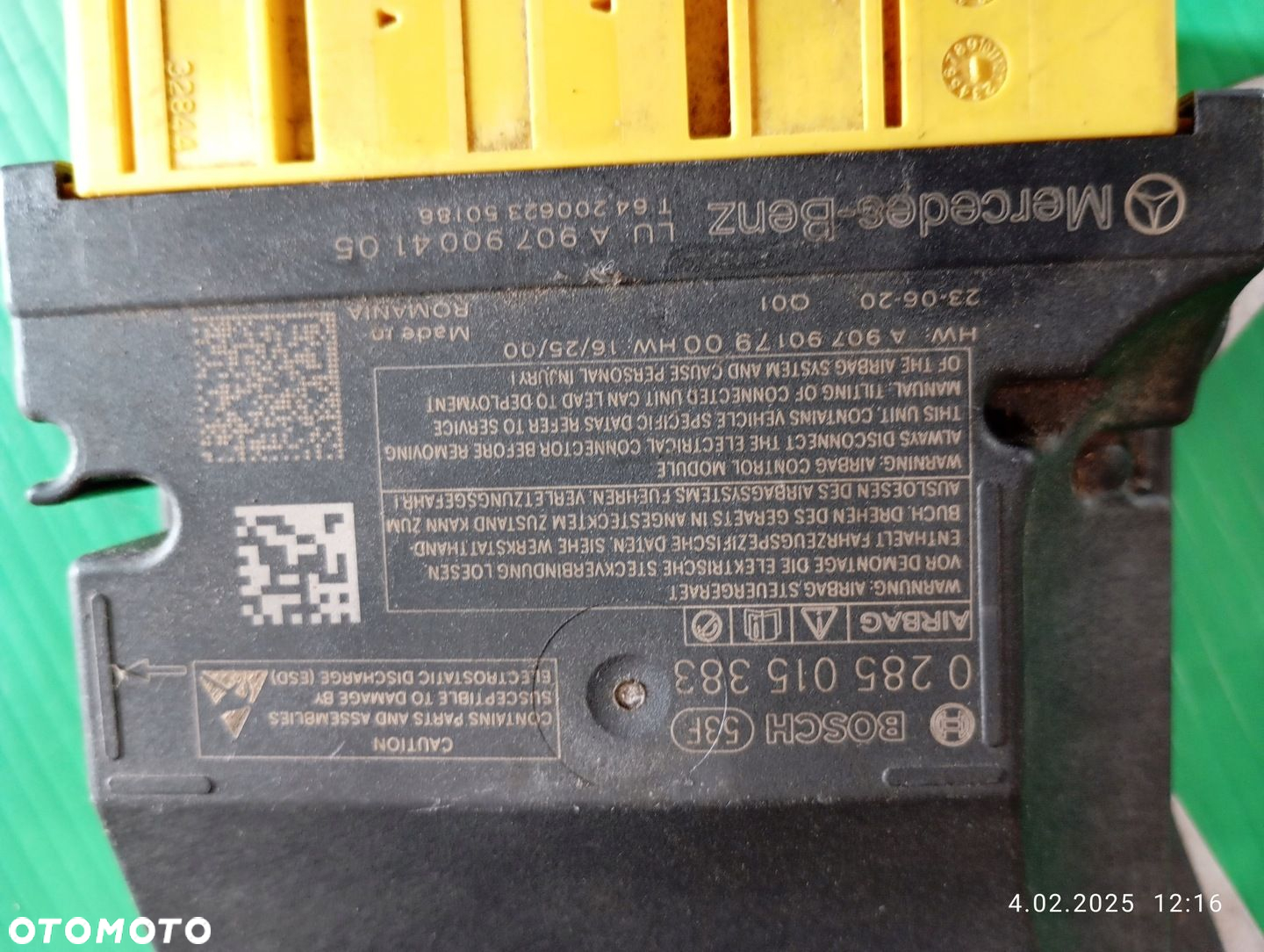 MODUŁ SENSOR PODUSZEK AIRBAG MERCEDES SPRINTER W907 A9079028003 - 4