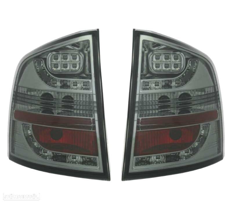 FAROLINS TRASEIROS LED SKODA OCTAVIA KOMBI 05-13 CROMADO ESCURECIDO - 1