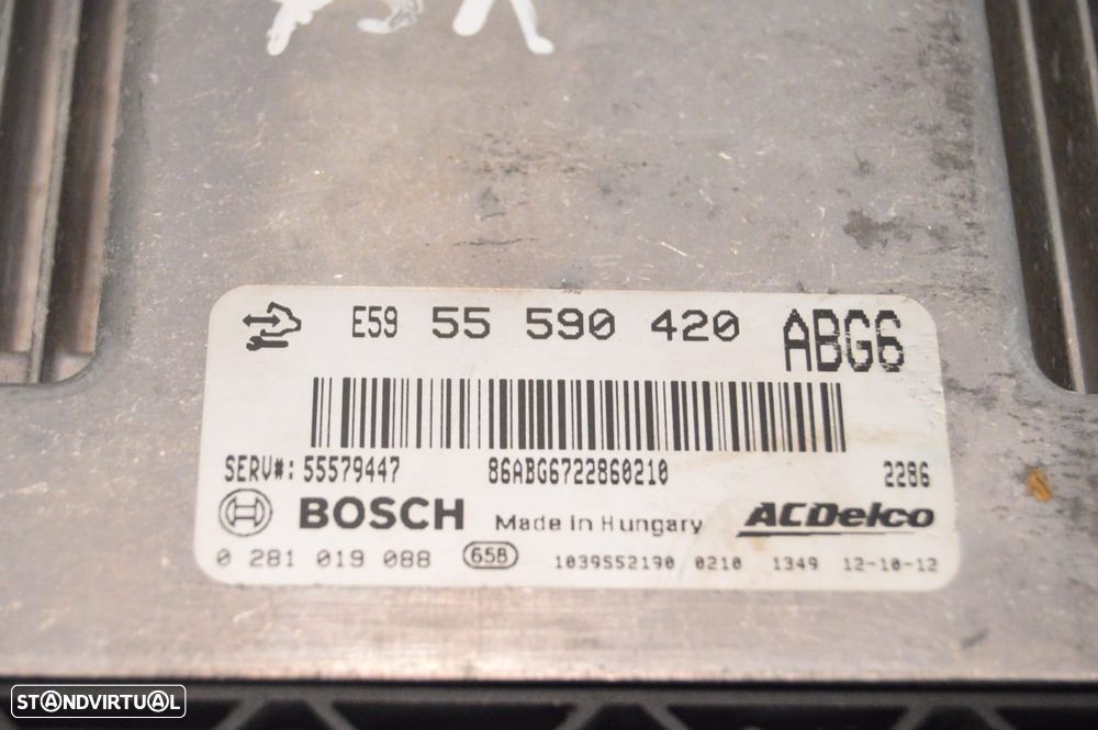 CENTRALINA ECU MOTOR BOSCH OPEL GM55590420 55590420 0281019088 55579447 1039552190 OPEL INSIGNIA A G09 SPORTS TOURER 2.0 CDTI 16V 130CV A20DT - 5