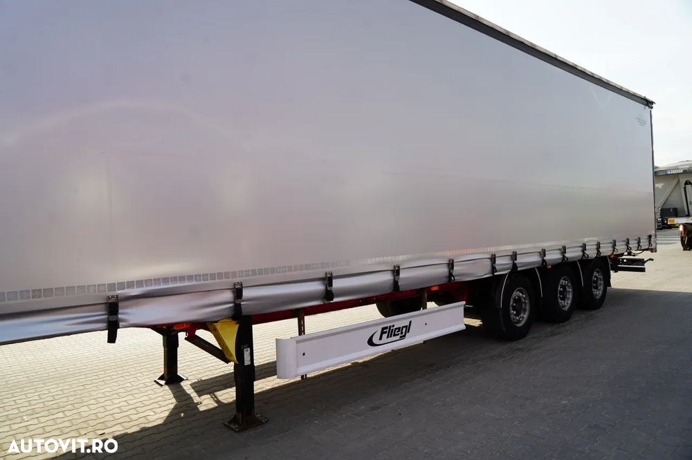 Fliegl MEGA CORTINĂ / REMORCA DIN OȚEL - 7 M / ACOPERIȘ CULISANT / PLATĂ JOSĂ - 10