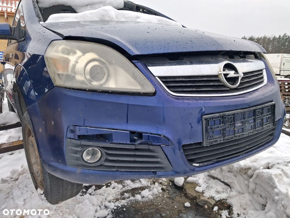 Przód kompletny Opel Zafira B kolor niebieski Z21B maska zderzak pas przedni atrapa grill chłodnica lampa lewa prawa xenon wzmocnienie czołowe obudowa KOMPLET - 7