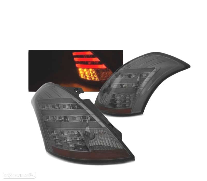 FAROLINS TRASEIROS LED SUZUKI SWIFT IV 10-17 LIGHT BAR FUMADOS ESCURECIDOS - 2
