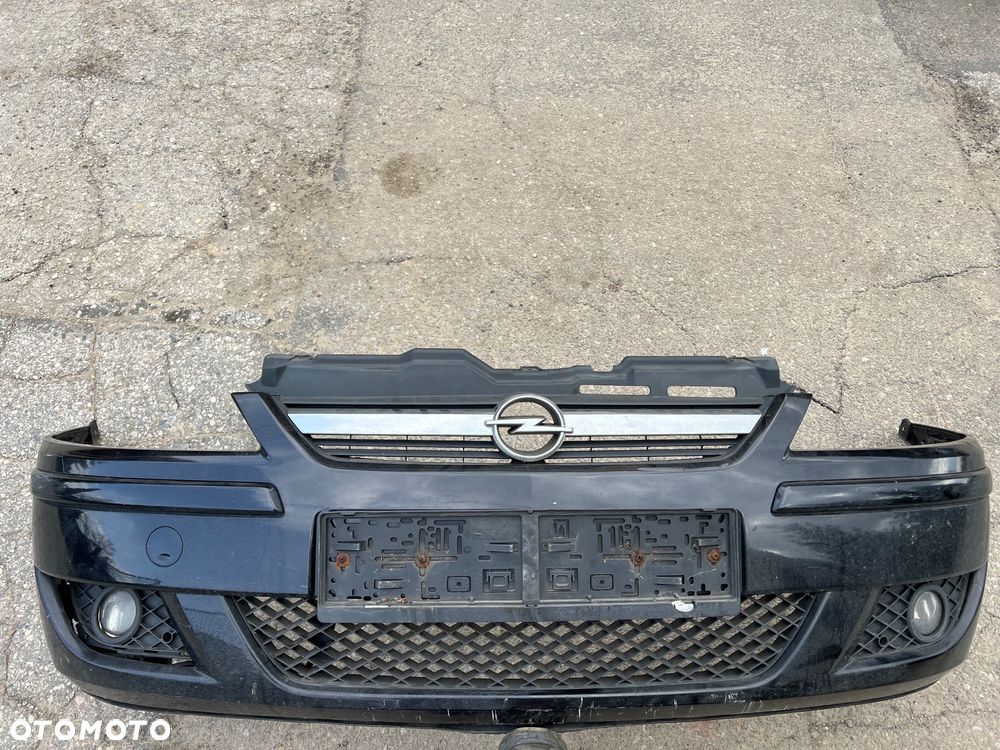 OPEL CORSA C GSI LIFT 2003–2006 ZDERZAK PRZÓD PRZEDNI 13120824 CZARNY KRATKI GRILL ATRAPA HALOGENY KOMPLETNY - 1