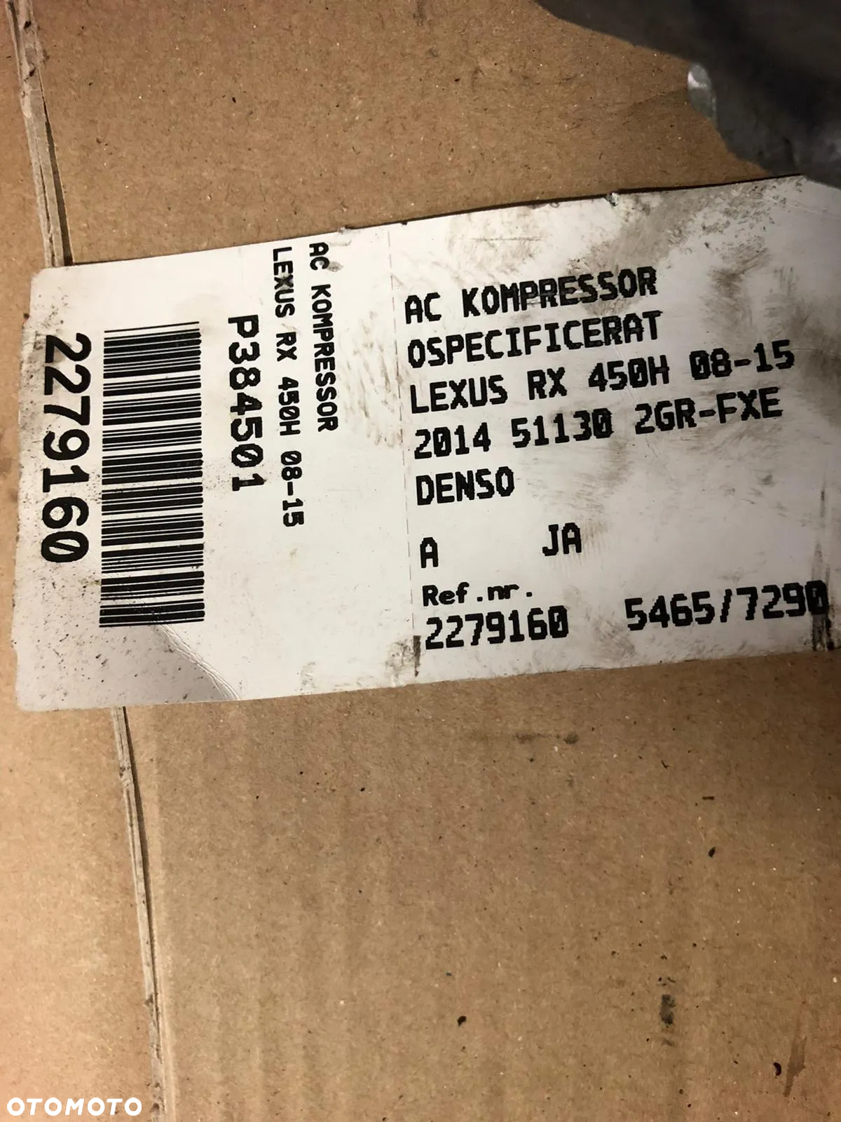 SPRĘŻARKA KLIMATYZACJI  042200-0611 3.5 V6 249 KM Lexus RX 450h 08-15 - 2