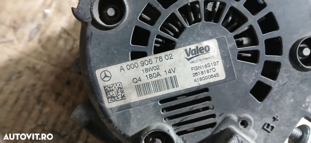 Alternator MERCEDES C-class W205, GLK, E-class W212 motor 2.2 cdi cu 180A cod A0009067802 an 2014-2017 - 4