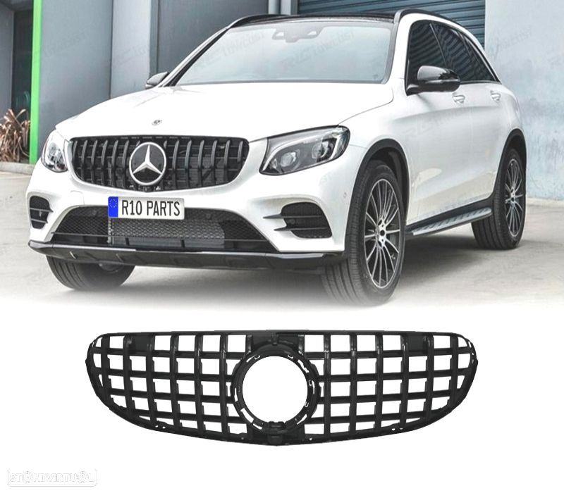 GRELHA FRONTAL MERCEDES GLC X253 C253 15-18 LOOK AMG GT PRETO - 1