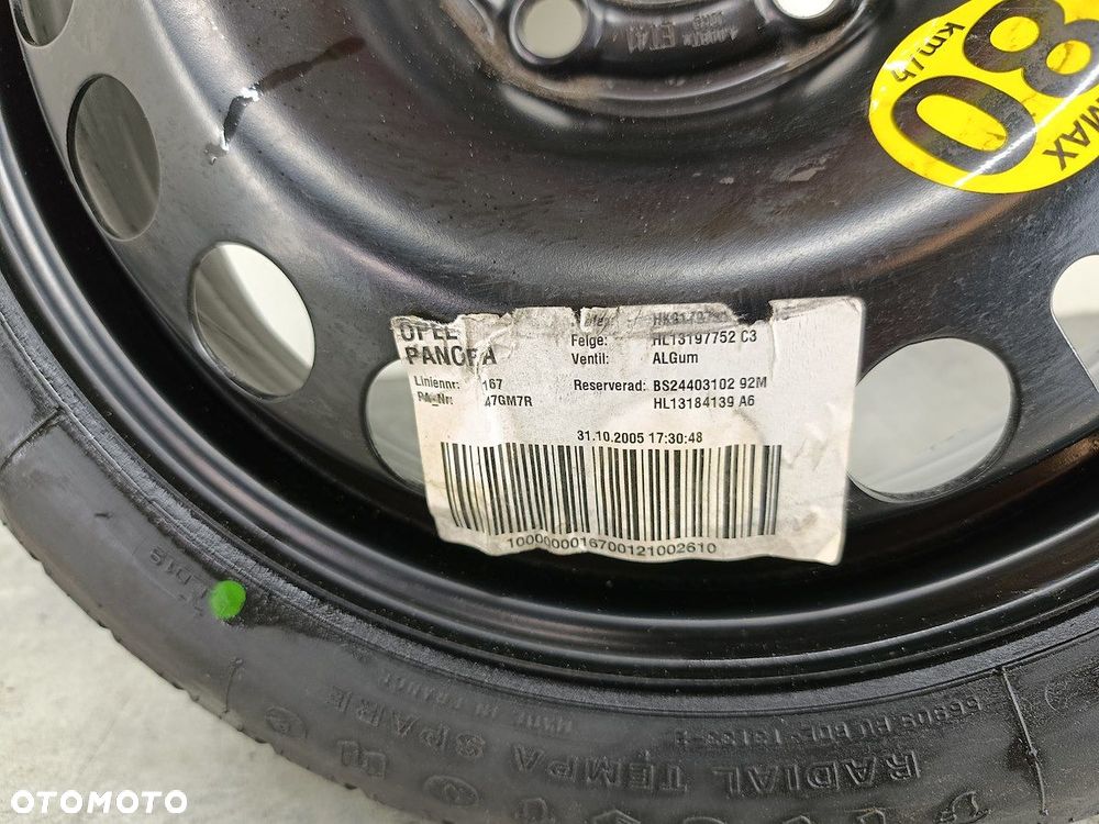 KOŁO DOJAZDOWE 16'' OPEL VECTRA C FL 2160132  13197752 - 5