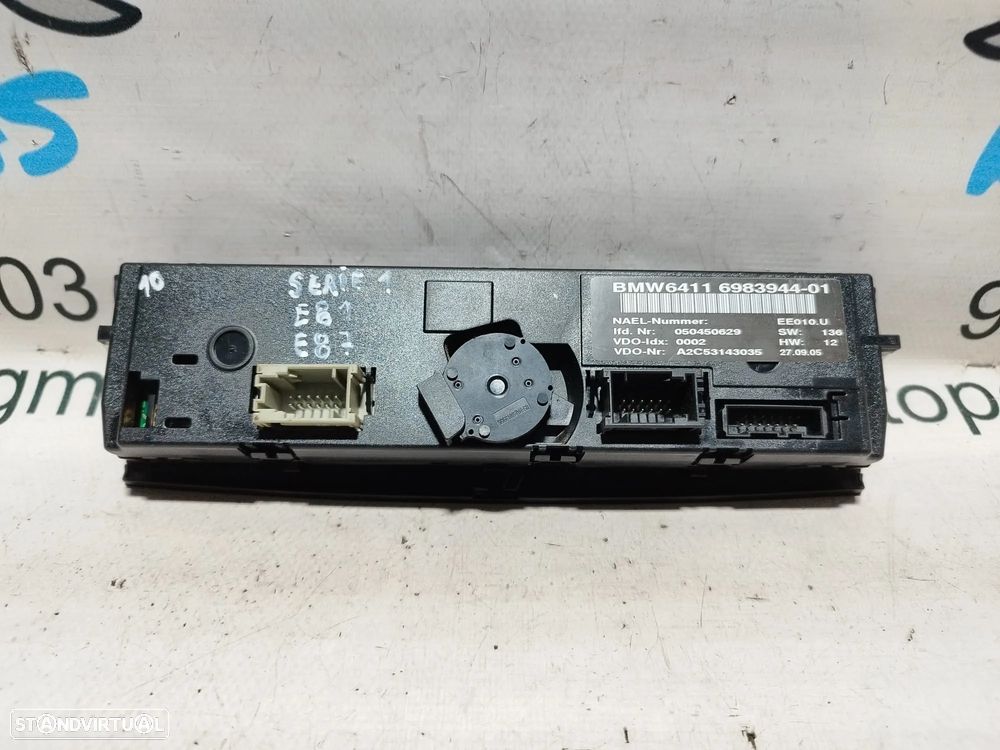 DISPLAY SOFAGEM COMANDO CHAUFFAGE AR CONDICIONADO AC CLIMATRONIC BMW SÉRIE 1 E87 A2C53143035 - 5