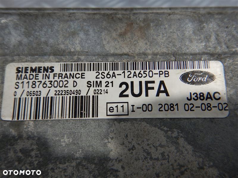 Komputer sterownik silnika Ford Fiesta Mk6 2002-2008 1,3 B S118325001  2S6A12A650PB - 5
