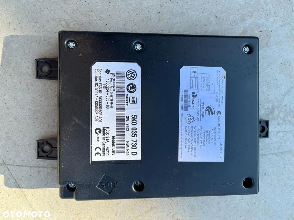 VW SKODA AUDI MODUŁ BLUETOOTH STEROWNIK 5K0035730D - 1