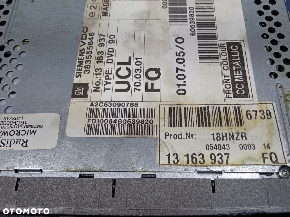 OPEL VECTRA C LIFT 05- RADIO NAWIGACJA  13163937 - 12