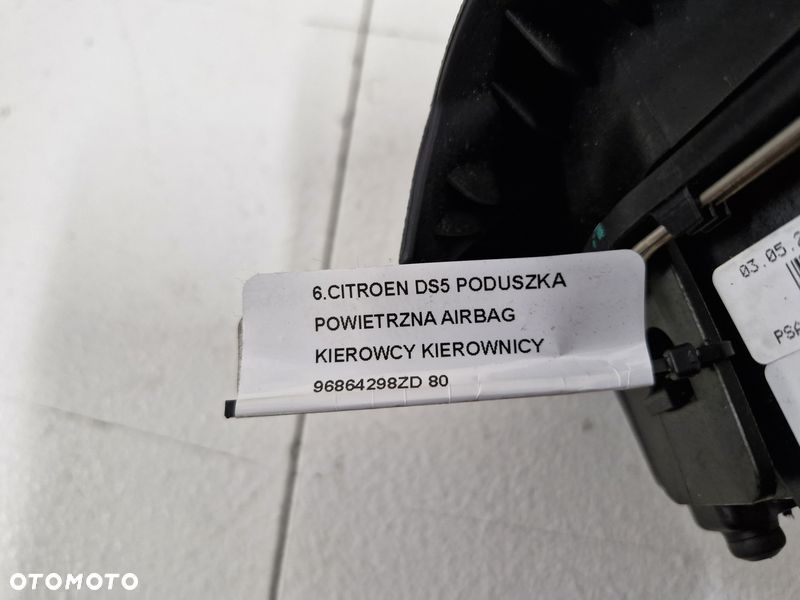 CITROEN DS5 PODUSZKA POWIETRZNA AIRBAG KIEROWCY KIEROWNICY 96864298ZD - 10