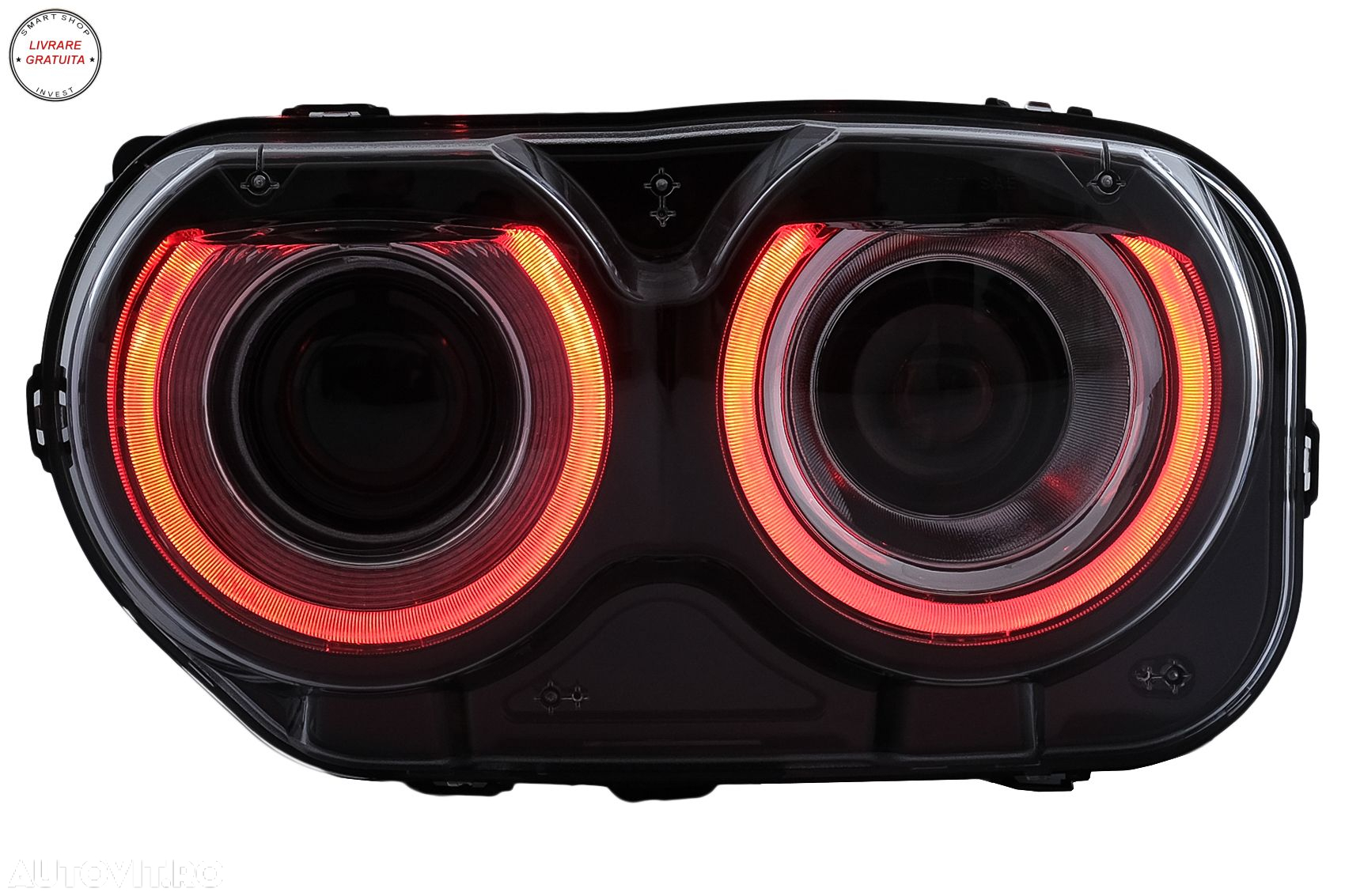 Faruri LED Dodge Challenger (2015-2024) Negru cu Lumini RGB- livrare gratuita - 17