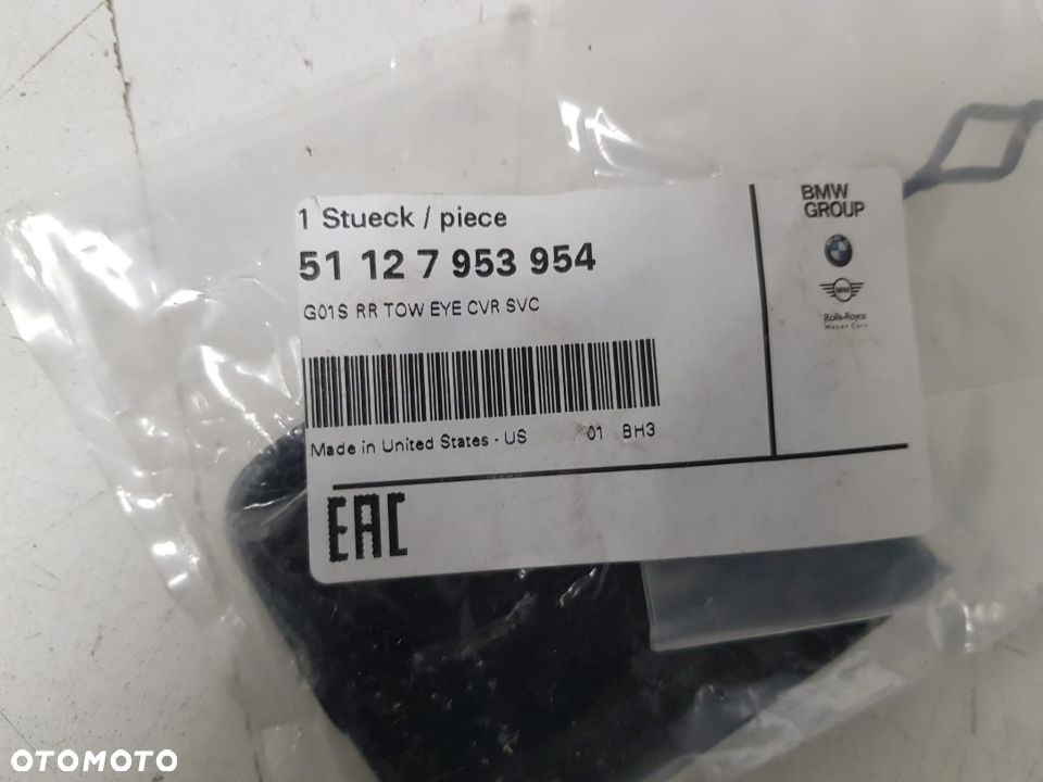 BMW X3 G01 ZAŚLEPKA ZDERZAKA TYŁ HAKA TYLNEGO 7953954 NOWA - 2