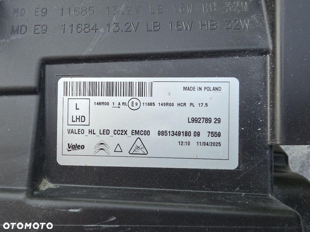 CITROEN C3 E-C3 IV 4 Lampa lewa przód Full Led Base Eco Led 985134918009 - 11