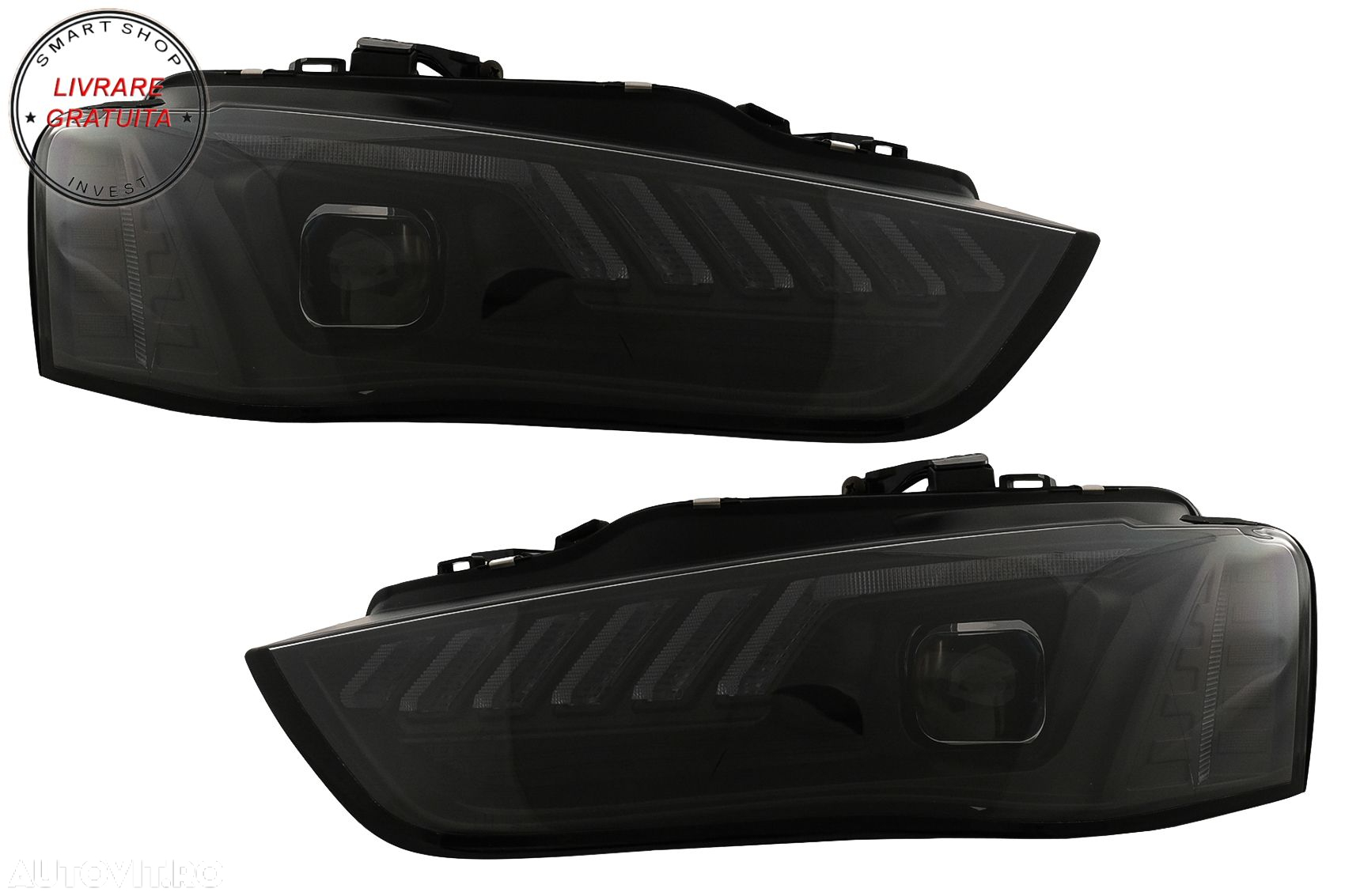 Faruri LED DRL Audi A4 B8.5 Facelift (2012-2015) Negru Semnal Dinamic- livrare gratuita - 13