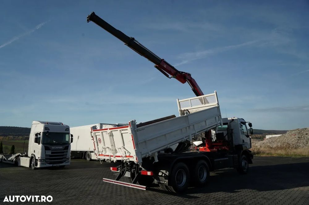 Renault KERAX 410 / 6x4 / BASCULĂ + HDS FASSI F150 / platformă hidroizolatoare / BORDMATIC / anvelope 100% / graifer - 3