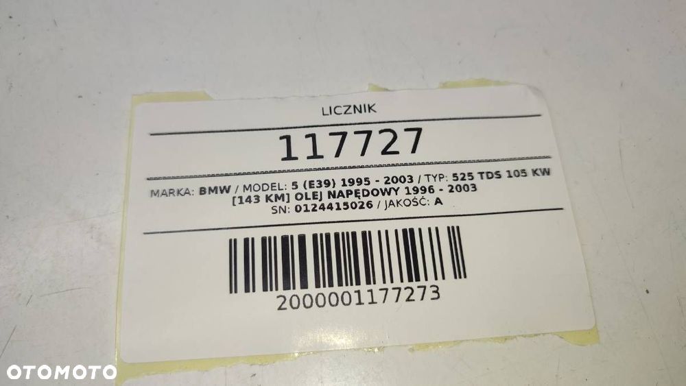 LICZNIK ZEGARY BMW E39 8375898 525 D TDS 520 530 EUROPA DIESEL - 7