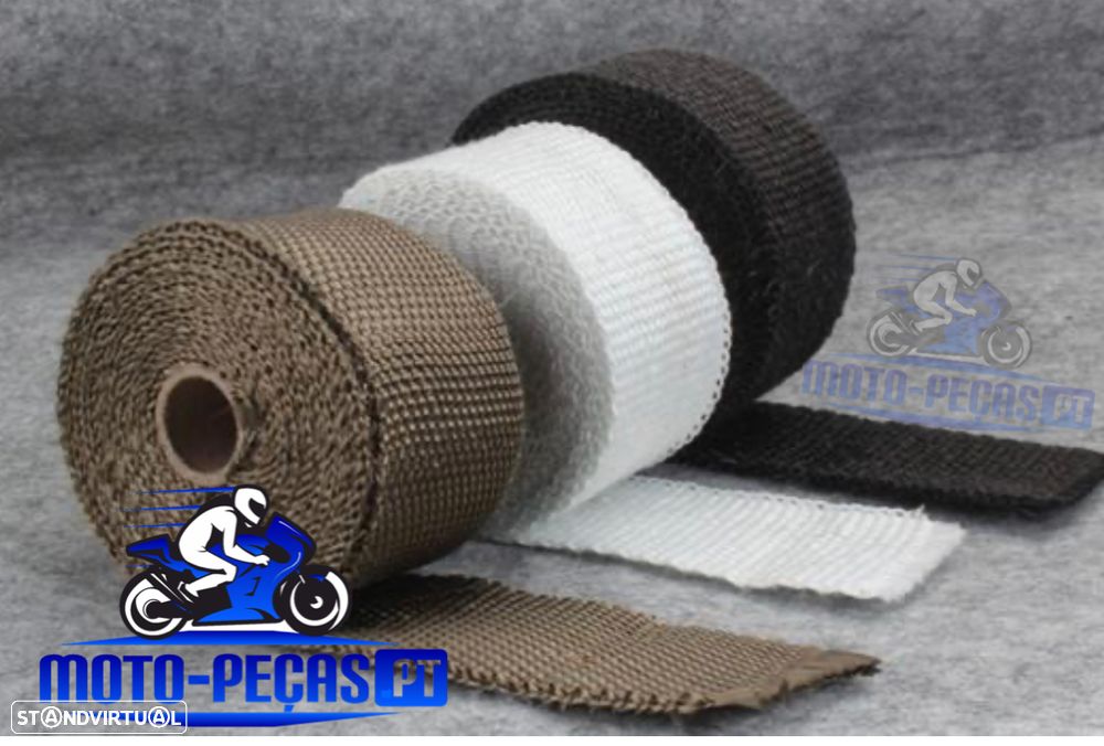 manta termica rolo 10 metros  5cm largura  fita escapes cafe racer, chooper , bobber, scrambler - 1