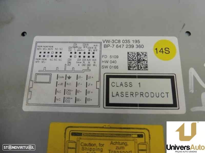 SISTEMA AUDIO / RADIO CD VOLKSWAGEN GOLF VI 2009 -3C8035195 - 4