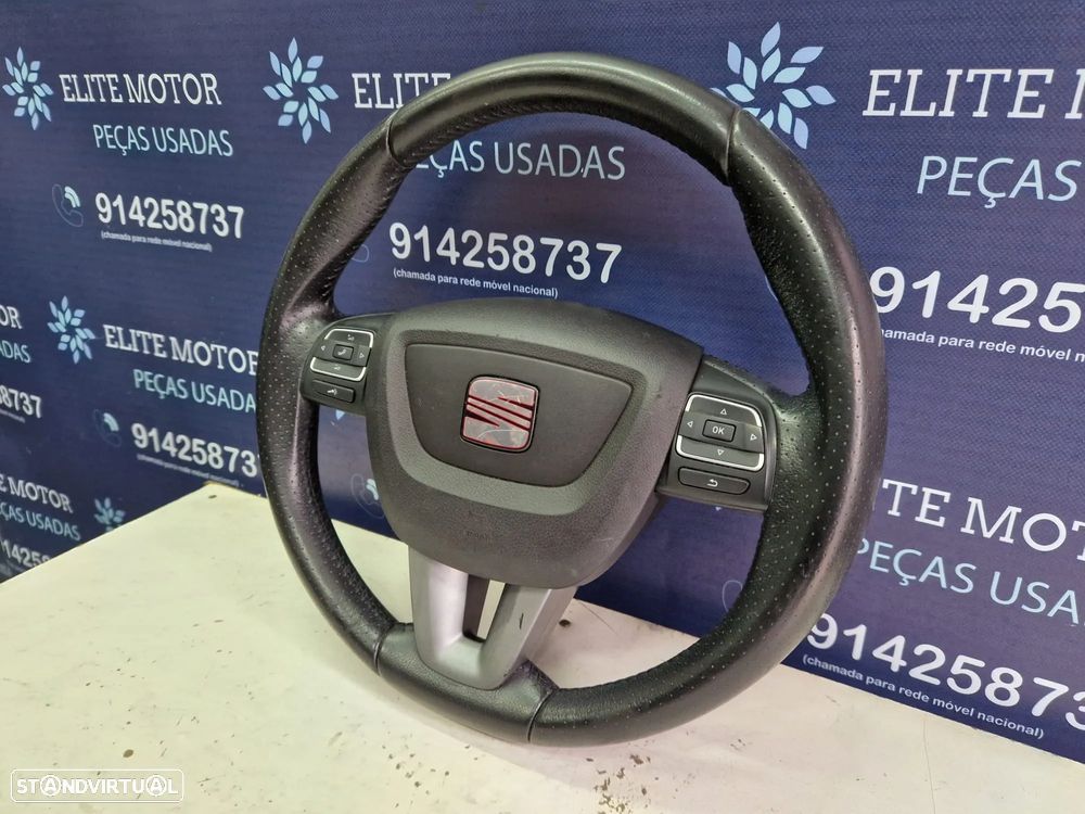 Volante usado pele com airbag SEAT LEON 1P FACELIFT ALTEA TOLEDO multifunções ALTEA - 2