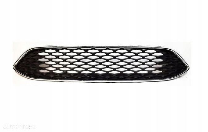 Grila radiator, masca fata Ford Focus Iii, 10.2014-08.2018, parte montare centrala, cu rama cromata, negru, tip fagure, 32C2052R, Aftermarket - 1