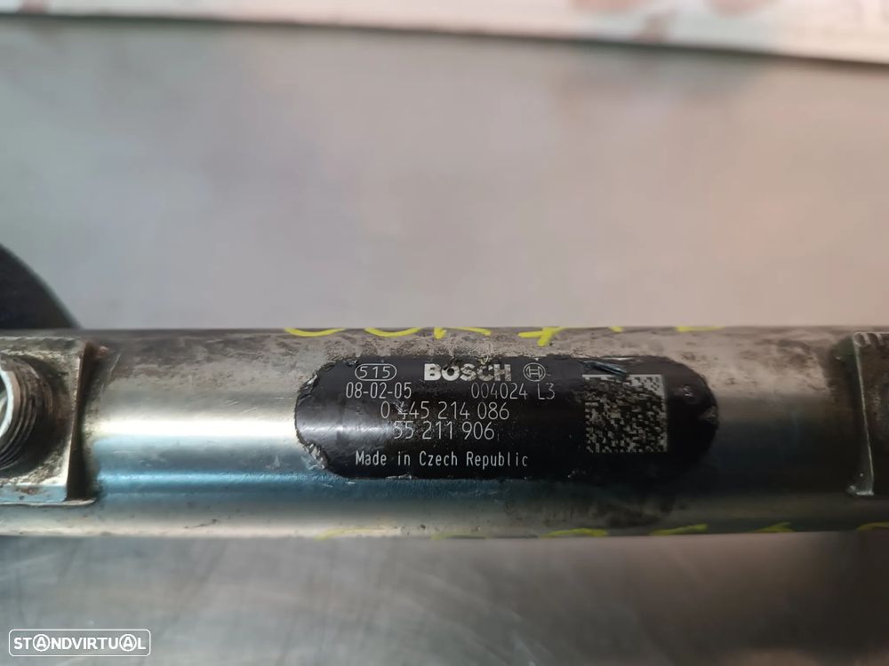 REGUA / RAMPA DE INJECÇÃO COM VALVULAS OPEL CORSA 1.3CDTI / FIAT 1.3JTD 0445214086 55211906 - 3