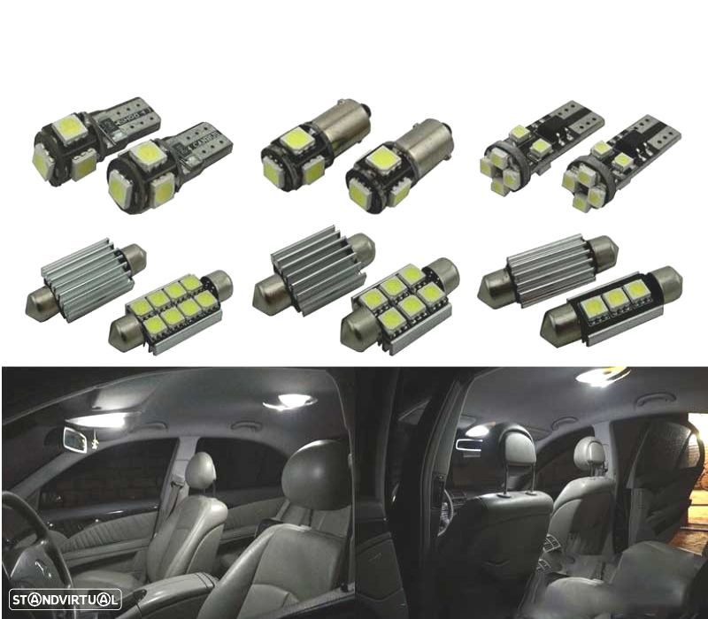 KIT COMPLETO DE 17 LÂMPADAS LED INTERIOR MERCEDES CLASE E W211 E55AMG E320 02-08 - 1